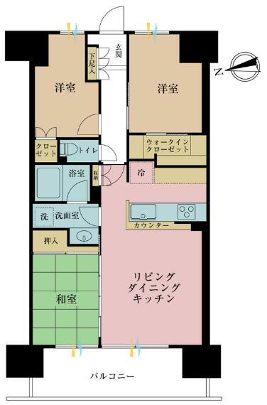 ファインシティ王子神谷リバー＆フォレスト(3LDK) 4階の間取り図