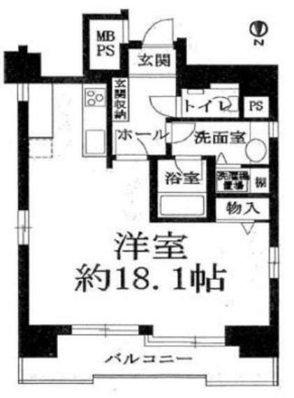 メロディーハイム二条城(1R) 6階の間取り図