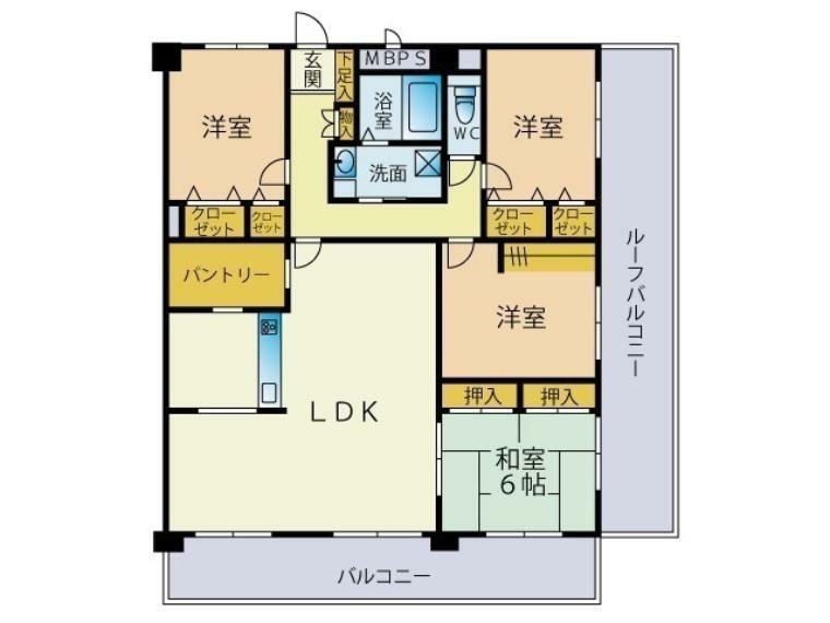 ビブレマンション健軍東(4LDK) 6階の内観