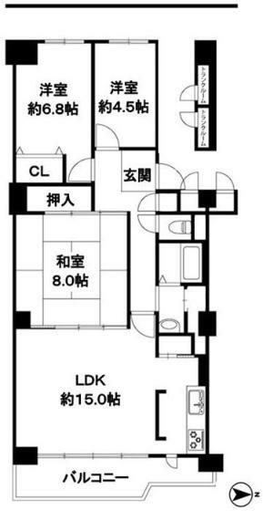 ネオコーポ茨木(3LDK) 7階の間取り図
