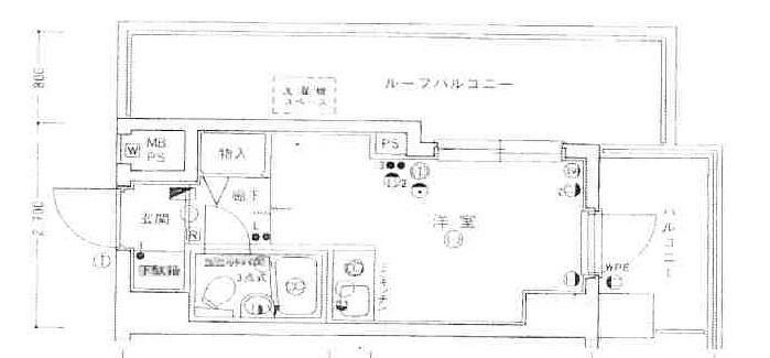 ホーユウコンフォルト東住吉(1R) 7階の間取り図