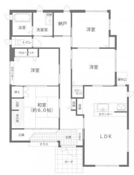 岡山市北区大井(4LDK)の内観