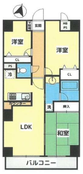 ホーユーパレス高崎並榎(3LDK) 1階の間取り図