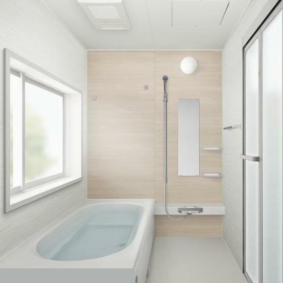 【同仕様写真/浴室】浴室はハウステック製の新品のユニットバスに交換します。1坪サイズの広々としたお風呂なので足を伸ばして浸かれる浴槽で、1日の疲れをゆっくり癒すことができますよ。