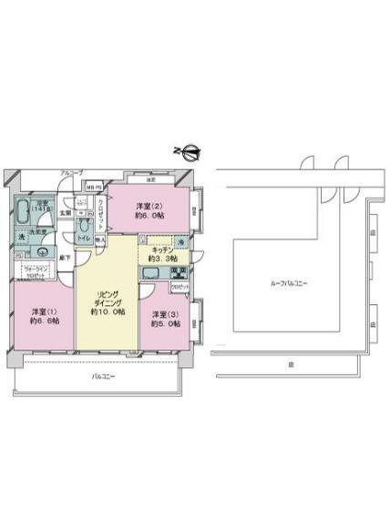 ライオンズヒルズ横濱新子安(3LDK) 8階の内観