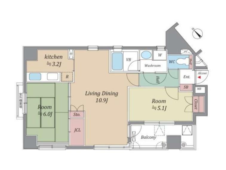 エミネンスNS鶴見(2LDK) 7階の間取り図