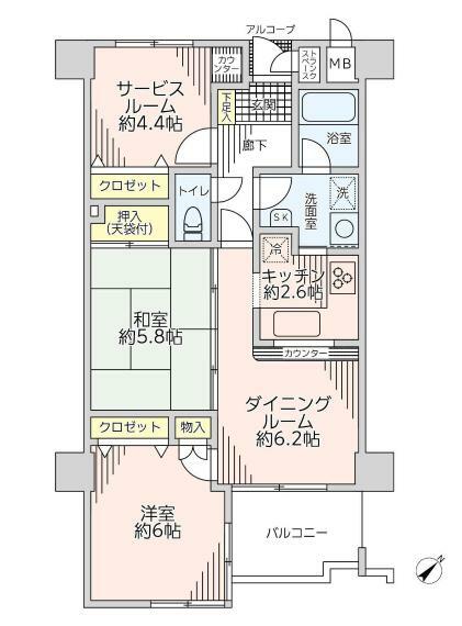 アール・ケープラザ新横浜(2DK) 8階の内観