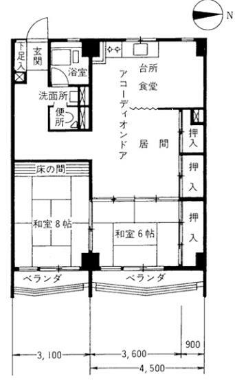 ビレッタ第2浜松(2LDK) 7階の間取り図
