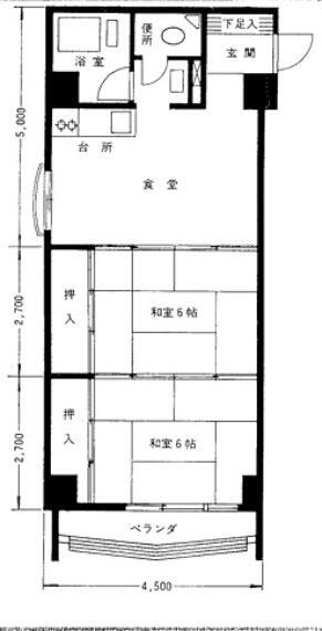 ビレッタ第2浜松(2DK) 8階の間取り図