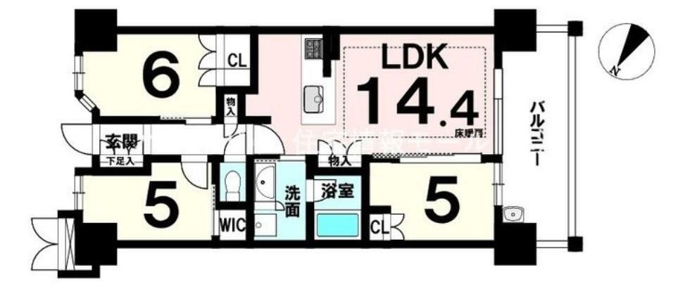 ポレスター守山銀座(3LDK) 7階の内観