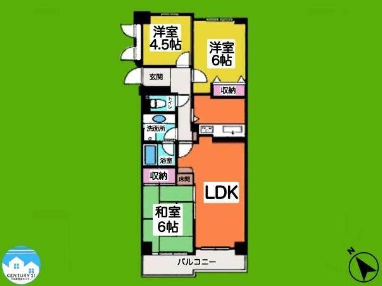 ネオシティ岡崎壱番館(3LDK) 15階の間取り図