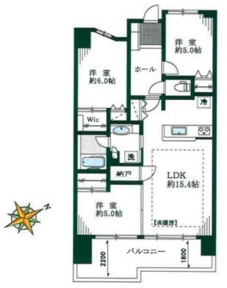 オーベル板橋本町(3LDK) 8階の間取り図