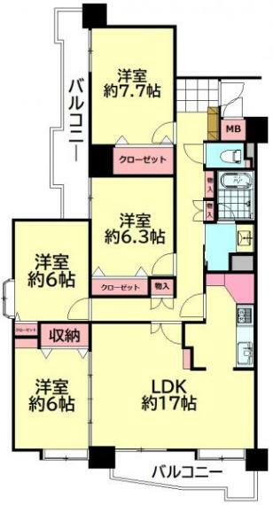 シーアイマンション小松島(4LDK) 3階の内観