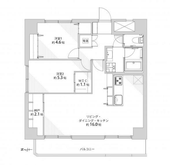 ライオンズマンション平岸第5(2LDK) 10階の間取り図