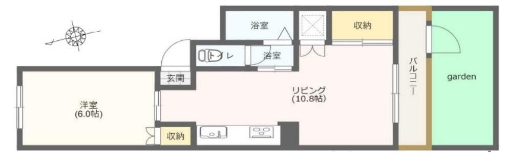 三田小茂根コーポ(1LDK) 1階の間取り図