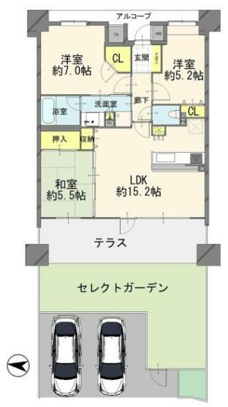 レーベンハイムコンフォレスタ宇都宮(3LDK) 1階の間取り図