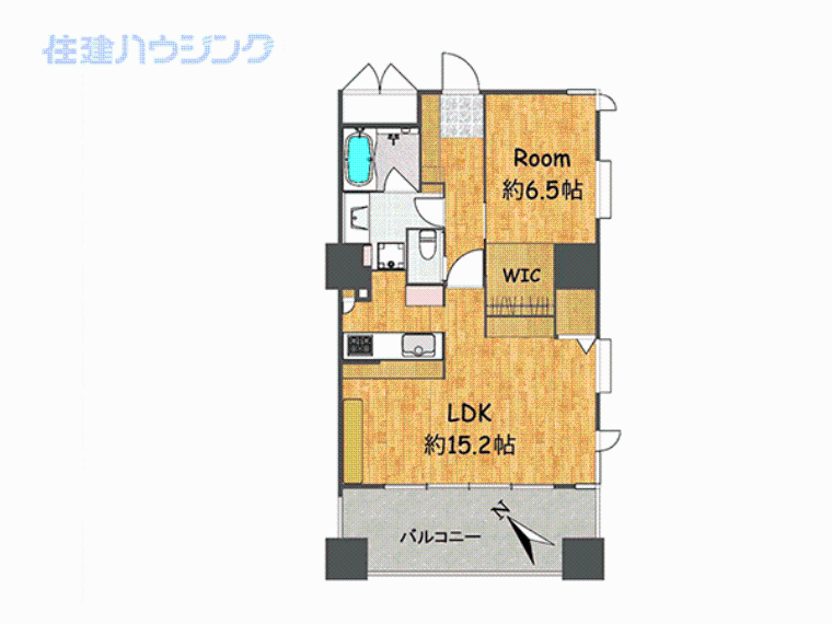 エティア目黒ウエストタワー(1LDK) 7階の間取り図