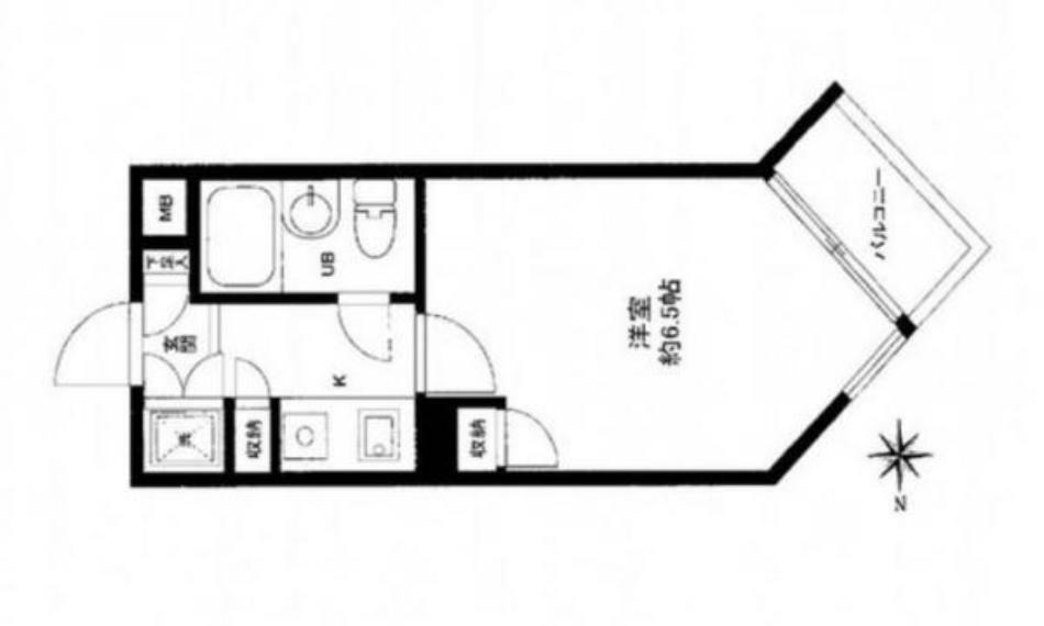 キューブ武庫川VII(1K) 1階の間取り図