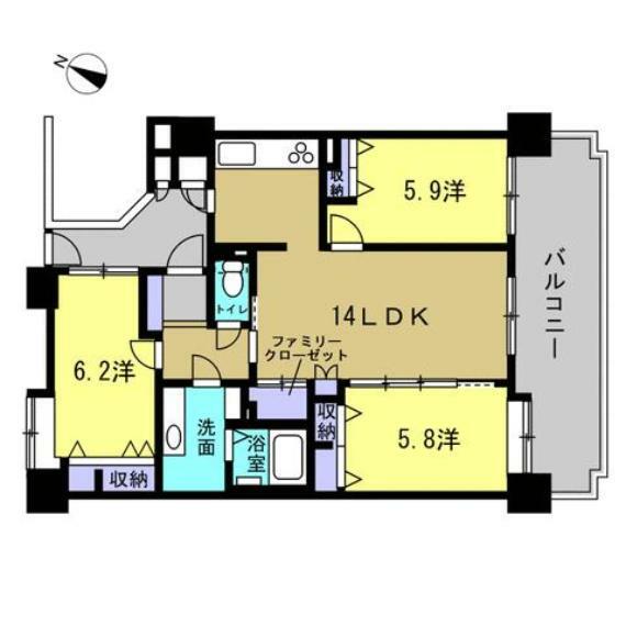 クレアガーデン高須A棟(3LDK) 12階の内観