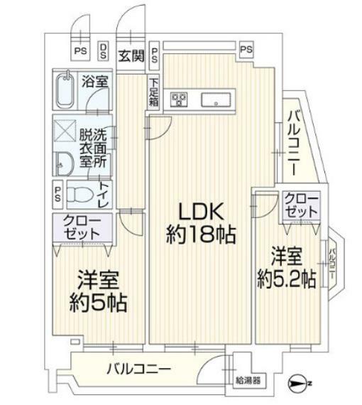サンハイツ舞鶴(2LDK) 7階の内観