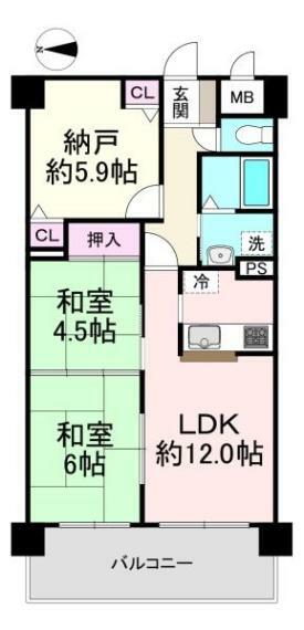 シャルマンフジ弐番館(2LDK) 3階の内観