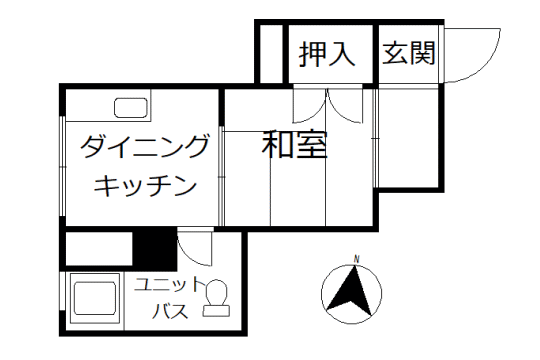 熱海野中山マンション2号館(1DK) 3階の内観