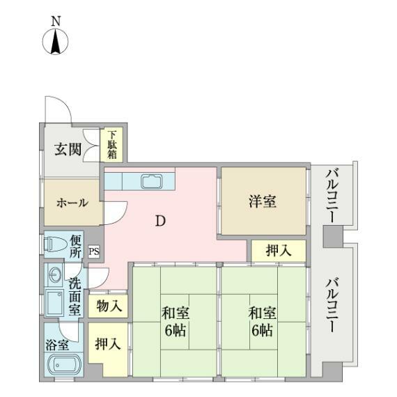 エル・アルカサル尾久(3DK) 5階の内観