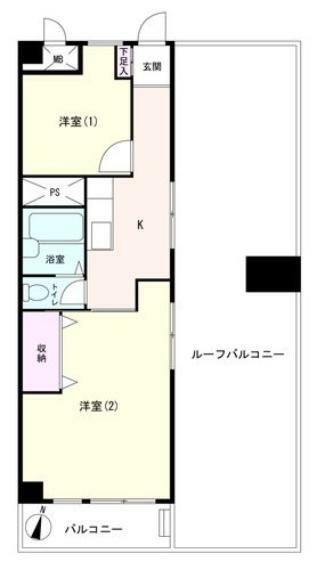 新大橋永谷マンション(2K) 7階の間取り図