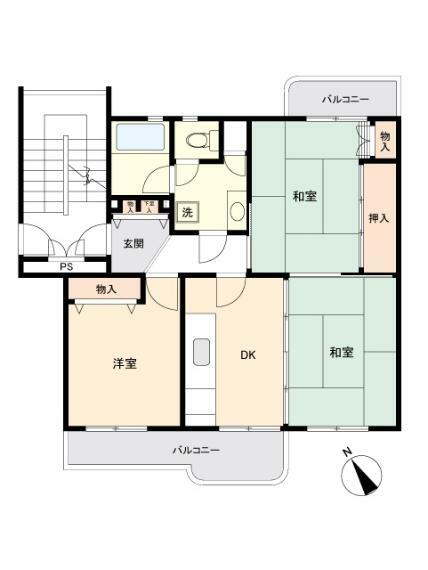 堀込第3団地233号棟(3DK) 3階の内観