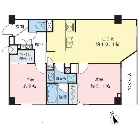 シャンボール生麦(2LDK) 3階の間取り図