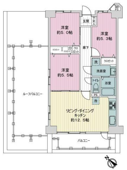 ガーデンプラザ船堀(3LDK) 9階の内観