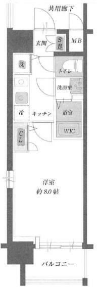 プロヴィスタ京橋ノースゲート(1K) 7階の間取り図