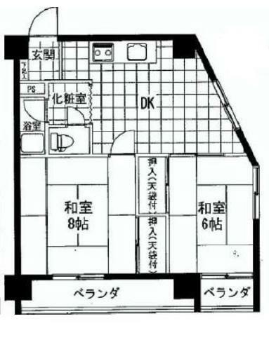 東浦和マンション(2DK) 2階の内観