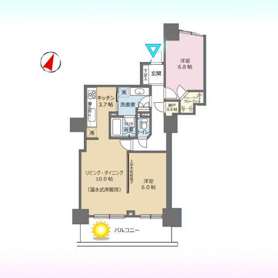 パークシティ大宮セントラルタワー(2LDK) 19階の間取り図