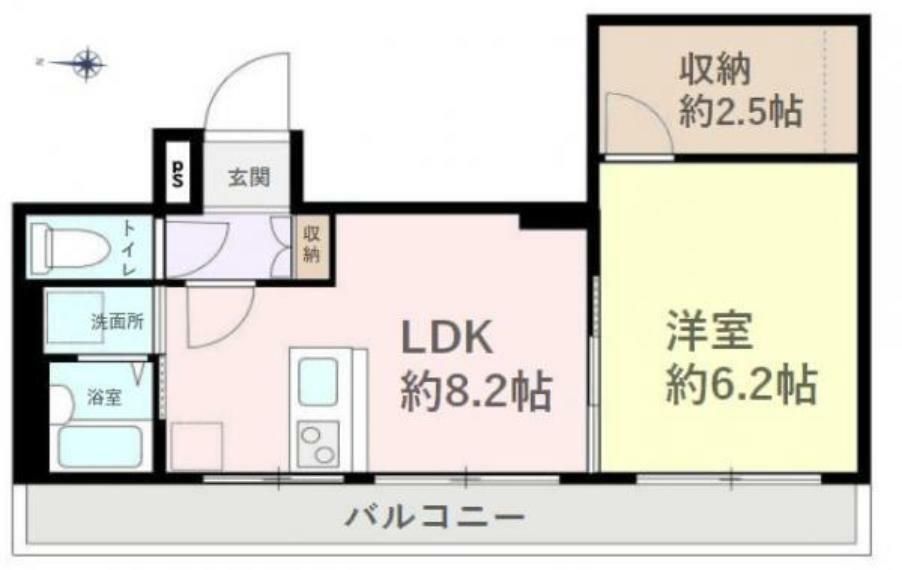 高円寺北コーポ(1LDK) 8階の間取り図