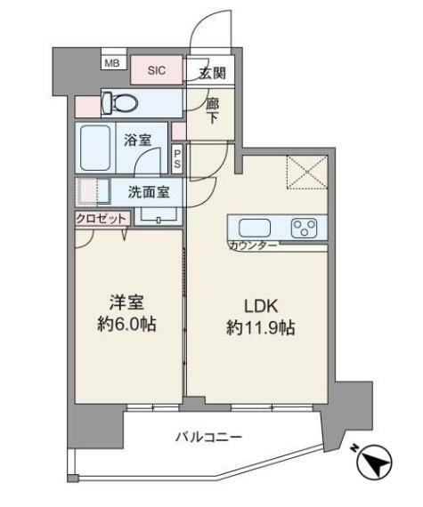 ライドリンク竹ノ塚(2LDK) 2階の間取り図