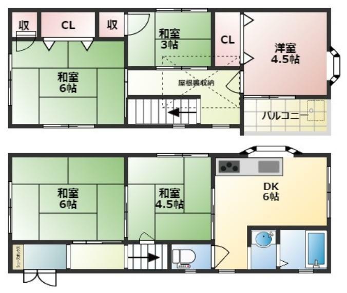 西宮市上甲子園5丁目(5DK)の内観