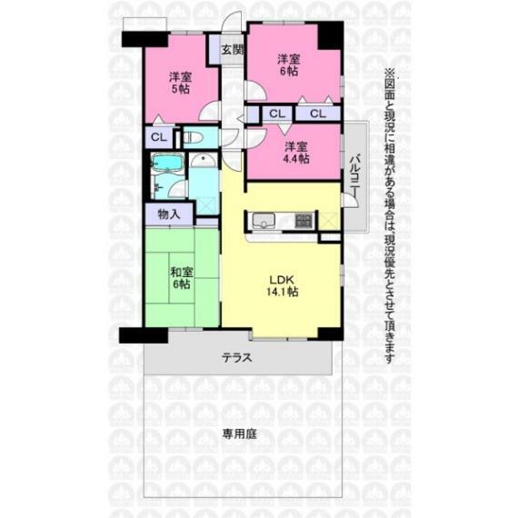 コスモ狭山ロイヤルステージ(4LDK) 1階の間取り図