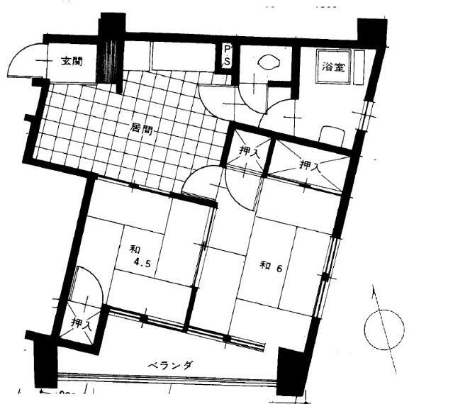 城見マンション(2DK) 5階の内観