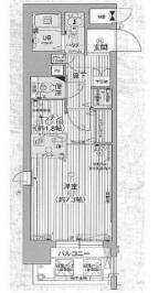 プレサンス京都四条堀川(1K) 4階の間取り図