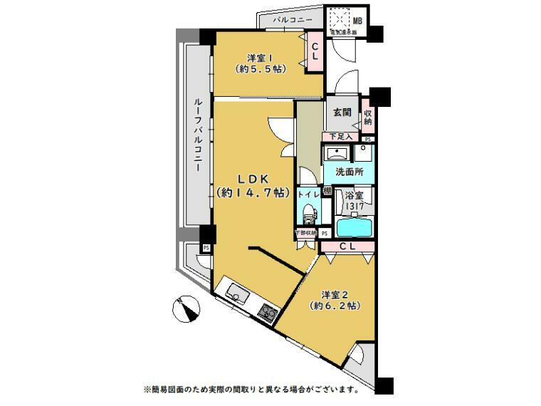 明るく開放的な設計の間取り