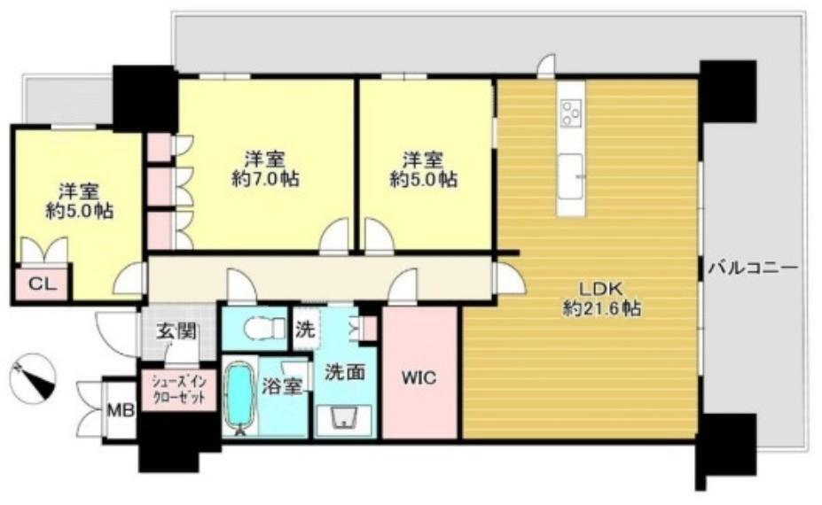 ザ・レジデンス大阪住道(3LDK) 4階の間取り図