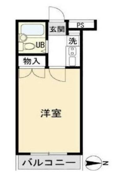 スカイコート多摩川第2(1K) 4階の間取り図