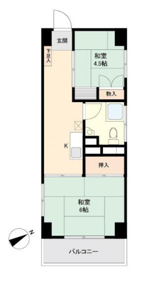 ニュー荻窪マンション(2K) 3階の間取り図