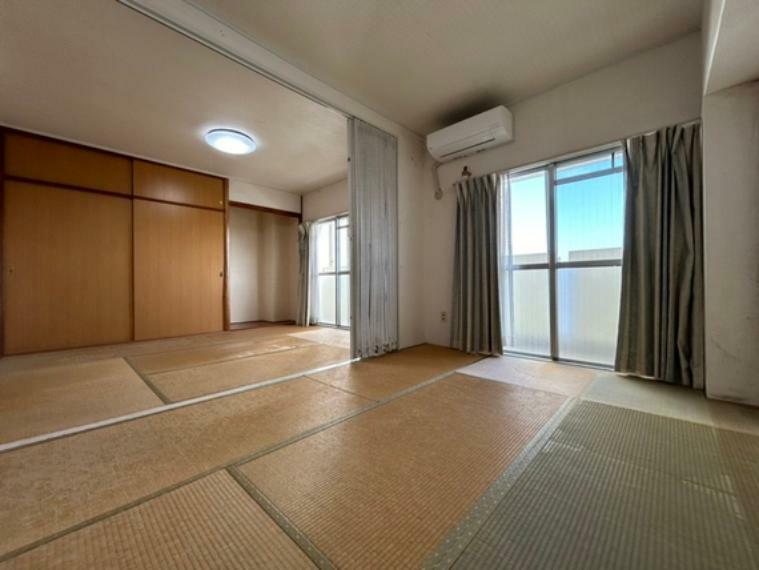 【和室】和室を2部屋つなげると13.5畳の空間になります。