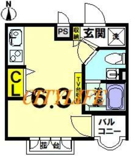 デトム・ワン北山レディース(1R) 3階の間取り図