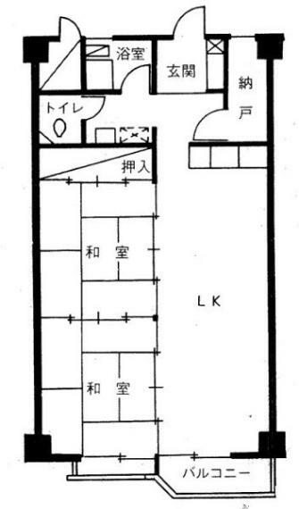小牧キャッスルハイツ(2LDK) 3階の間取り図