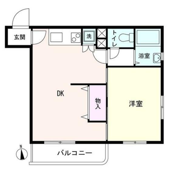 三田小茂根コーポ(1DK) 4階の間取り図