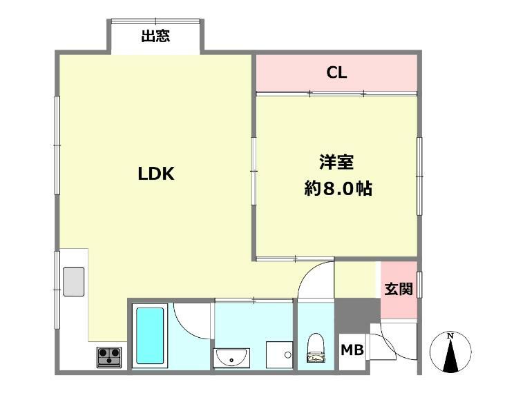 シティハウス宮ノ前(1LDK) 1階の間取り図