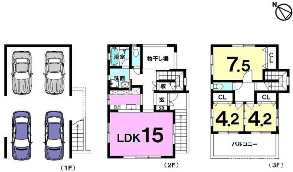 2015年築・RC構造・3階建て！車4台駐車可能（1階部分車庫）壺川駅・奥武山公園駅まで徒歩15分！